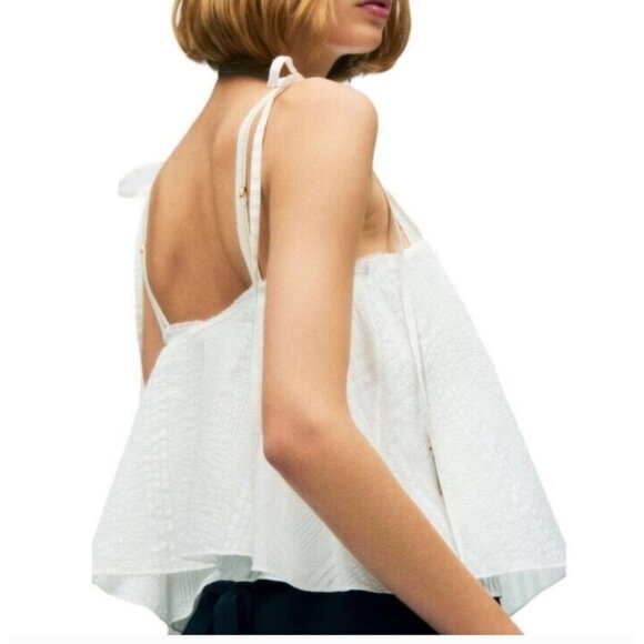 ZARA TOP WITH CHEST DETAIL - LIMITED EDITION CREAM SIZE S - Picture 3 of 9